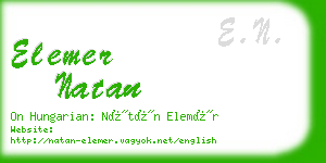 elemer natan business card